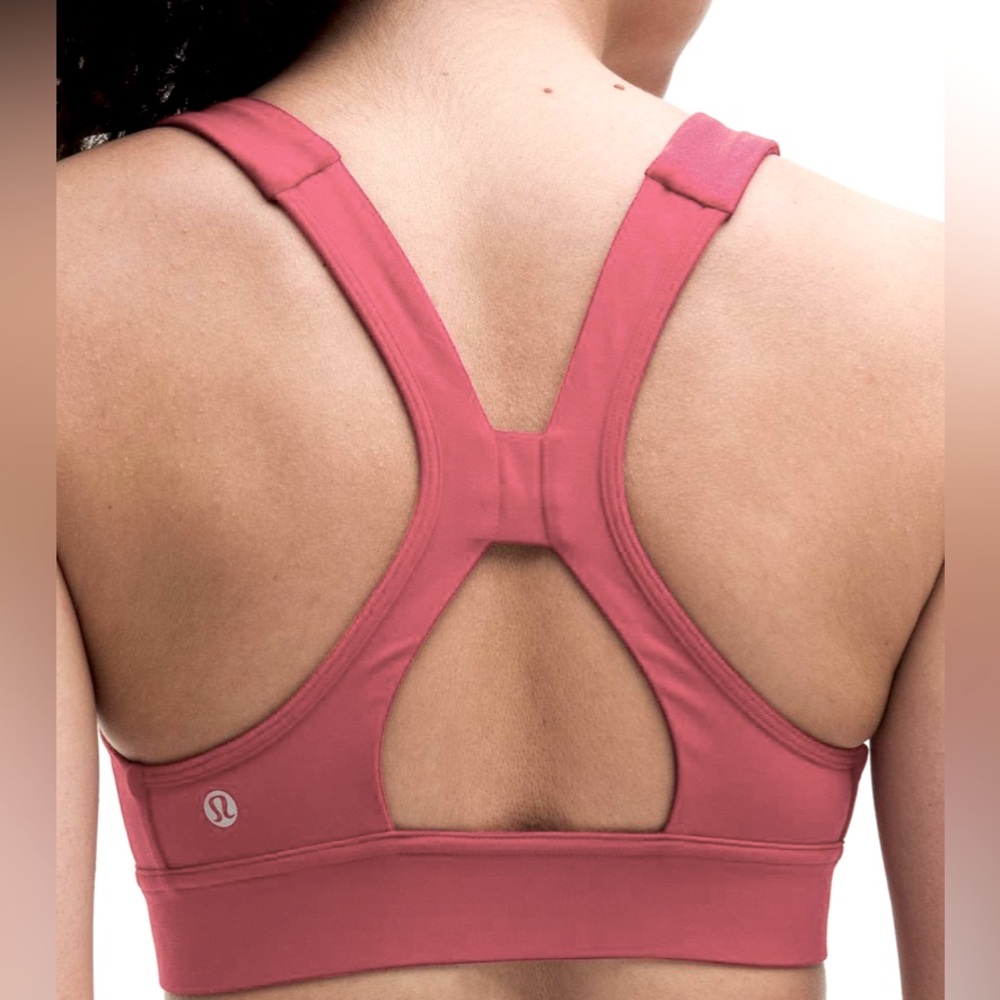 Lululemon Power Through Sports Bra, size 12, wine colored, EUC